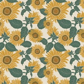 Sunflower field - light background 