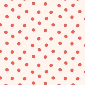 Subtle Charm - Coral Crush Dots on Cream Background | Elegant Pattern for Fashion & Home Decor Essentials