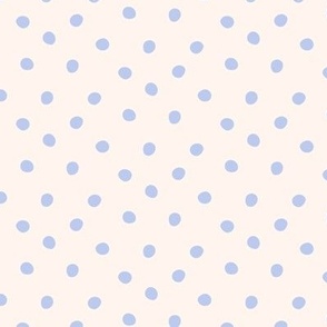Soft Lilac Mist Polka Dots on Cream Canvas - Tranquil Pastel Home Decor & Delicate Fashion Pattern