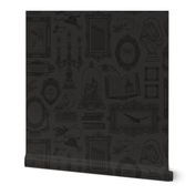 Dark Academia Gallery Wall in Grey - Lineart Only - Large Scale