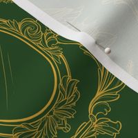 Dark Academia Gallery Wall in Green and Gold - Lineart Only - Large Scale