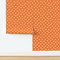 Cream Polka Dots on  Sunset Orange - Warm Energy Home Decor & Invigorating Fashion Pattern