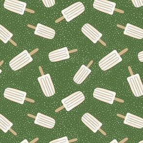 Verdant Treats - Whimsical Popsicle Design on Palm Green for a Lush Summer Look