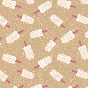 Sandy Sweetness - Beach-Inspired Popsicle Pattern on Beige for Summery Designs