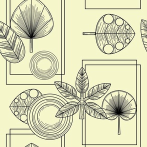 Art Deco Geometric Leaf Nature Wallpaper