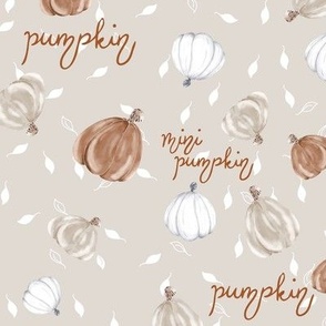 Tossed Pumpkin Field - Cinnamon - Words - Pumpkin & Mini Pumpkin