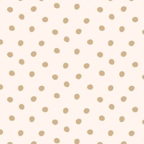 "Sandy Beige Polka Dots on Cream - Neutral Elegance Polka Dot Pattern for Contemporary Home Decor & Apparel