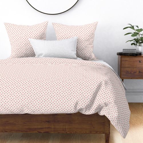 Strawberry Soda Pink Polka Dots on Cream - Sweet Pastel Pink Pattern for Delightful Home Decor & Fashion