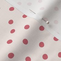 Strawberry Soda Pink Polka Dots on Cream - Sweet Pastel Pink Pattern for Delightful Home Decor & Fashion