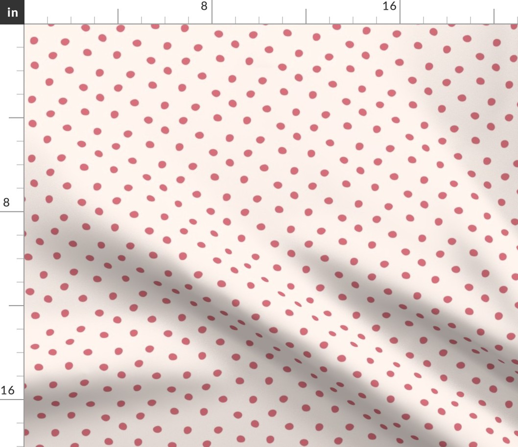 Strawberry Soda Pink Polka Dots on Cream - Sweet Pastel Pink Pattern for Delightful Home Decor & Fashion
