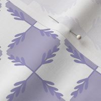 festive foliage filigree checkerboard  -   pastel lavender purple and white