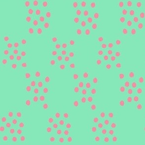 Wildflower Delight: Dotting the Meadow: A Playful Print in Pink/Green Small