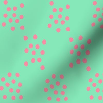 Wildflower Delight: Dotting the Meadow: A Playful Print in Pink/Green 