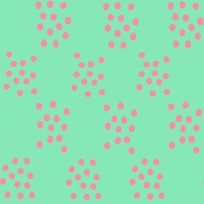 Wildflower Delight: Dotting the Meadow: A Playful Print in Pink/Green 