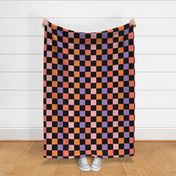 JUMBO Halloween Checkerboard Girls Cute Orange Pink and Purple Coordinate Fabric