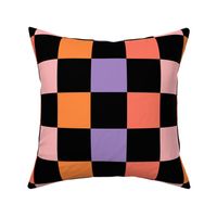 JUMBO Halloween Checkerboard Girls Cute Orange Pink and Purple Coordinate Fabric