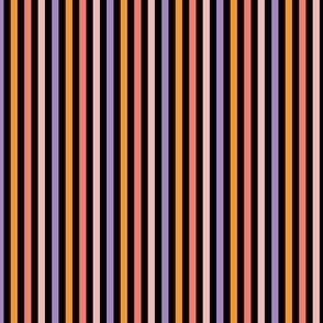 MICRO Halloween Stripe Fabric Orange pink purple coordinate 2in