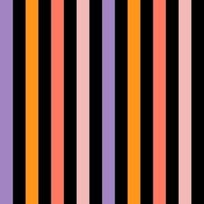 SMALL Halloween Stripe Fabric Orange pink purple coordinate 6in