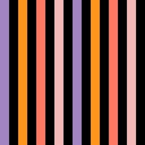 MEDIUM Halloween Stripe Fabric Orange pink purple coordinate 8in