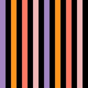 LARGE Halloween Stripe Fabric Orange pink purple coordinate 10in