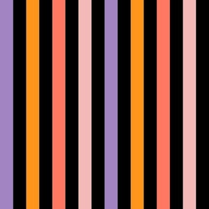 XLARGE Halloween Stripe Fabric Orange pink purple coordinate 12in