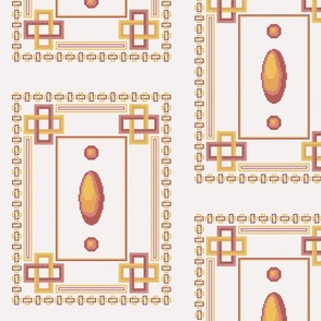 Roman Links on White Simulated Cross-Stitch