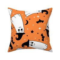 JUMBO Happy Ghost fabric - ghost mascot groovy halloween design