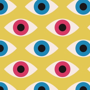 Bauhaus inspired eyes modern abstract art seamless repeat