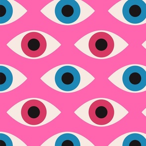 Bauhaus inspired eyes modern abstract art seamless repeat