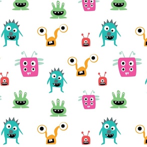 Cute Adorable Monsters Kids Nusery Boys Colorful