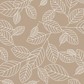 Kiss Summer Goodbye: Chestnut Brown Drifting Leaves, Modern Botanical