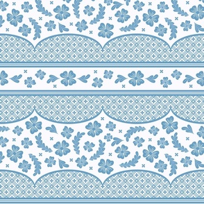 French Country Stripe - Horizontal - Blue