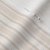 Grosgrain Stripe: Chestnut Beige & White  3/4" Stripe