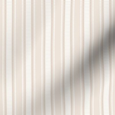 Grosgrain Stripe: Chestnut Beige & White  3/4" Stripe