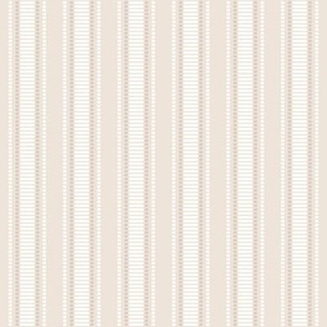 Grosgrain Stripe: Chestnut Beige & White  3/4" Stripe