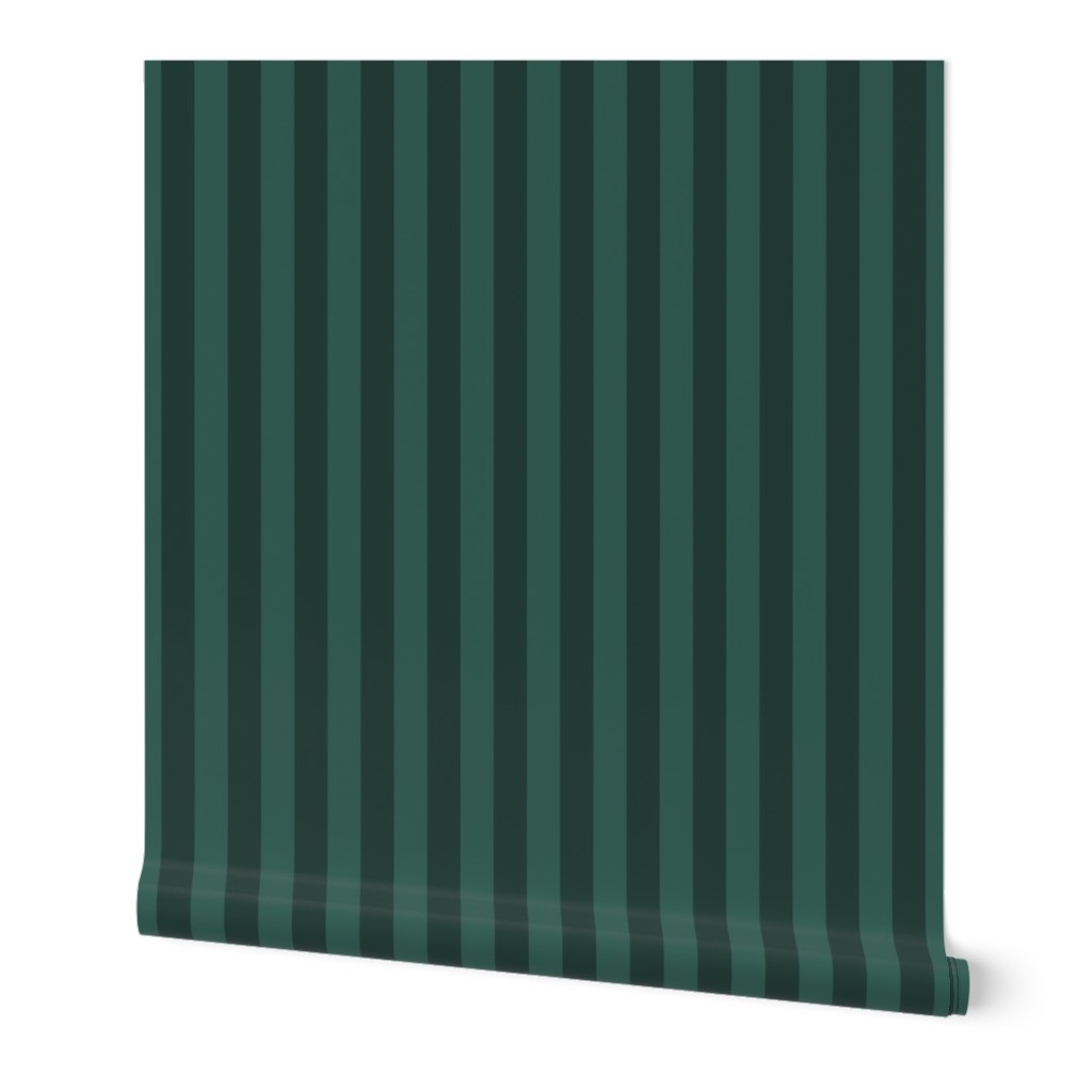 Monochrome Stripes, Pine Green, Small Scale 