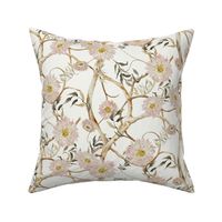 8" Tree Peony Floral Chinoiserie Blush Pink and White by Audrey Jeanne