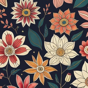 Floral on Dark Background