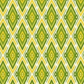 Yellow and green ikat. Quince & Patterns Companions set.