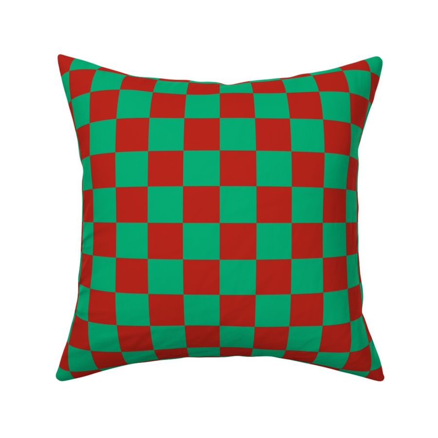 Small Christmas Gingham in Green and Red - Christmas In July Collection