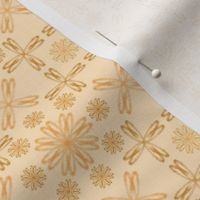 Watercolor Flower Gridlock, Yellow and Golds on Buttery Yellow- Summer Flowers Collection
