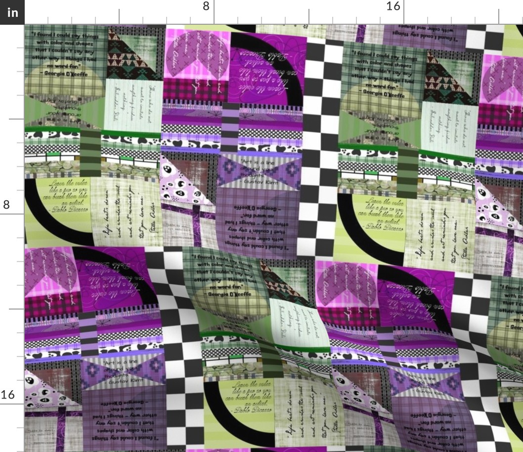 design collage - color mash-up - purple green