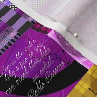 design collage - color mash-up - purple yelllow 