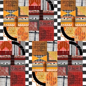 design collage - color mash-up - red orange