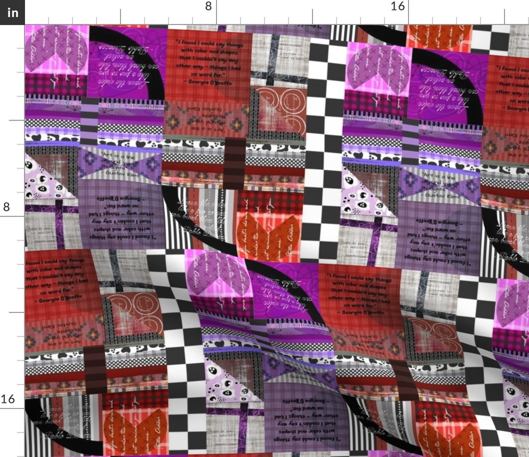 design collage - color mash-up - red purple