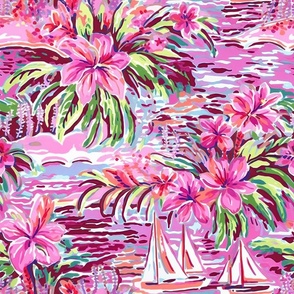 Bermuda or Bust - Pinks on White