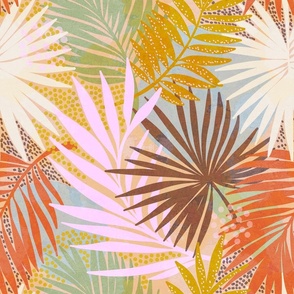 (M) Non Directional Tropical Boho Palms 5. #Neutral #earthy #pastels #modernboho #tropical