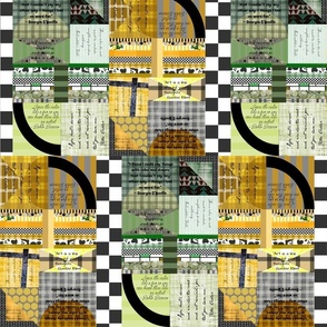 design collage - color mash-up - yellow  green 