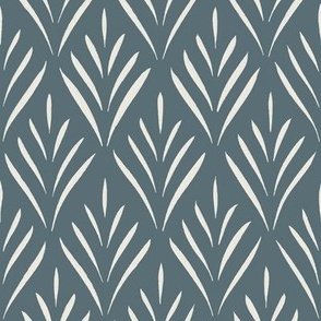 diamond leaves _ creamy white_ marble blue _ traditional hand drawn