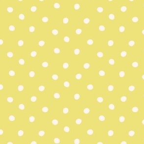 Lemonade Refresh with Cream Polka Dots  - Zesty Yellow Pattern for Summery Home Decor & Vibrant Fashion